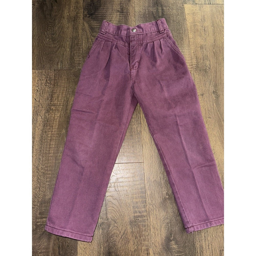 Vintage Arizona Girls Size 5 Paper Bag Waist Puckers Colored Denim Jeans 90s